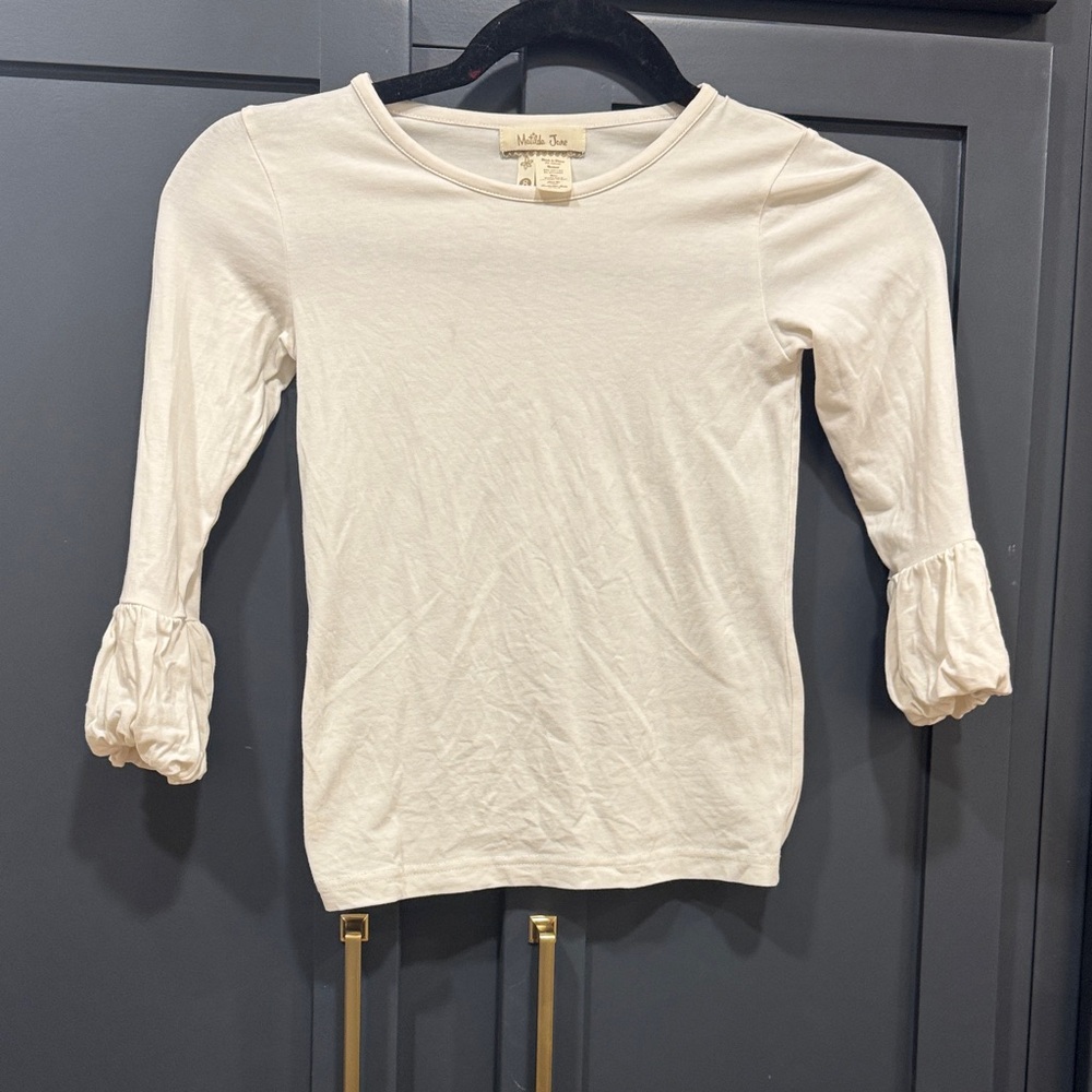 Matilda Jane Cream Ruffle Sleeve Top